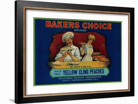 Bakers Choice Peach Label - San Francisco, CA-Lantern Press-Framed Art Print