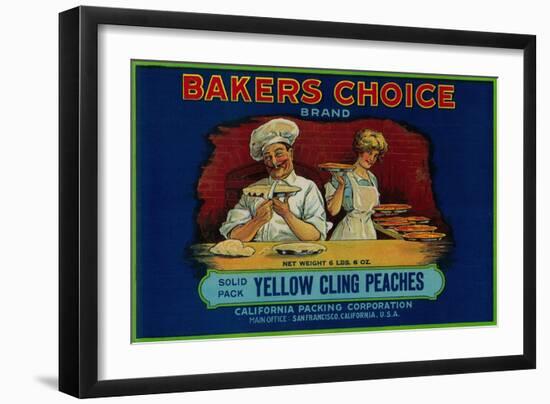 Bakers Choice Peach Label - San Francisco, CA-Lantern Press-Framed Art Print