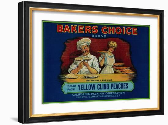 Bakers Choice Peach Label - San Francisco, CA-Lantern Press-Framed Art Print