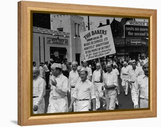 Bakers Union Marching Through the Labor Day Parade-null-Framed Premier Image Canvas
