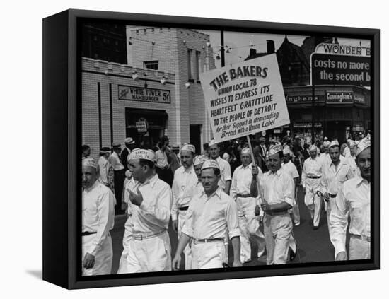 Bakers Union Marching Through the Labor Day Parade-null-Framed Premier Image Canvas