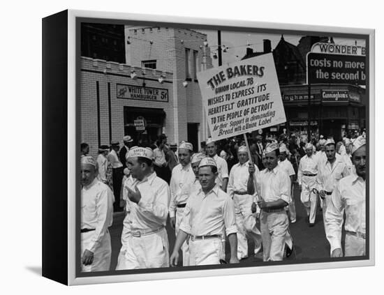 Bakers Union Marching Through the Labor Day Parade-null-Framed Premier Image Canvas