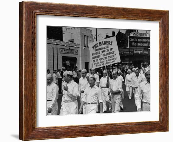 Bakers Union Marching Through the Labor Day Parade-null-Framed Photographic Print