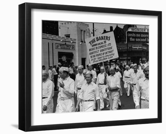 Bakers Union Marching Through the Labor Day Parade-null-Framed Photographic Print