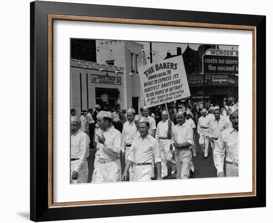 Bakers Union Marching Through the Labor Day Parade-null-Framed Photographic Print