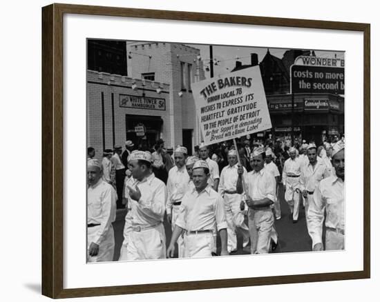 Bakers Union Marching Through the Labor Day Parade-null-Framed Photographic Print