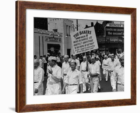 Bakers Union Marching Through the Labor Day Parade-null-Framed Photographic Print