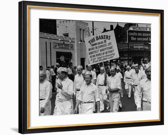 Bakers Union Marching Through the Labor Day Parade-null-Framed Photographic Print