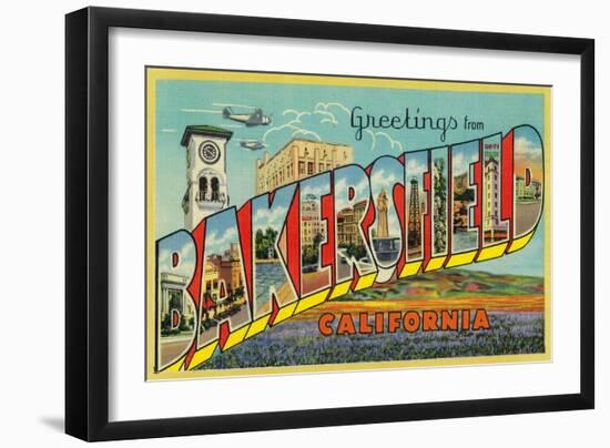 Bakersfield, California - Large Letter Scenes-Lantern Press-Framed Art Print