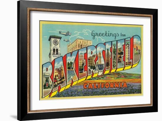 Bakersfield, California - Large Letter Scenes-Lantern Press-Framed Art Print