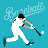 Baseball Player Hit Ball American Sport Athlete-Bakhtiar Zein-Framed Art Print