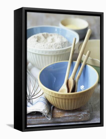 Baking Bowls, Jug, Wooden Spoons, Whisk-Michael Paul-Framed Premier Image Canvas