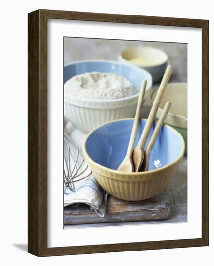 Baking Bowls, Jug, Wooden Spoons, Whisk-Michael Paul-Framed Photographic Print