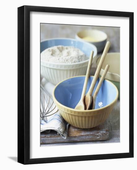 Baking Bowls, Jug, Wooden Spoons, Whisk-Michael Paul-Framed Photographic Print