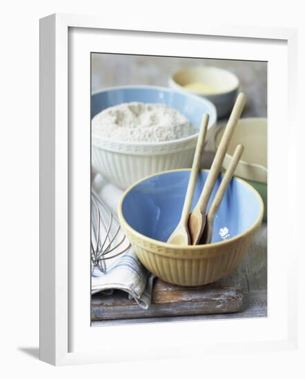 Baking Bowls, Jug, Wooden Spoons, Whisk-Michael Paul-Framed Photographic Print