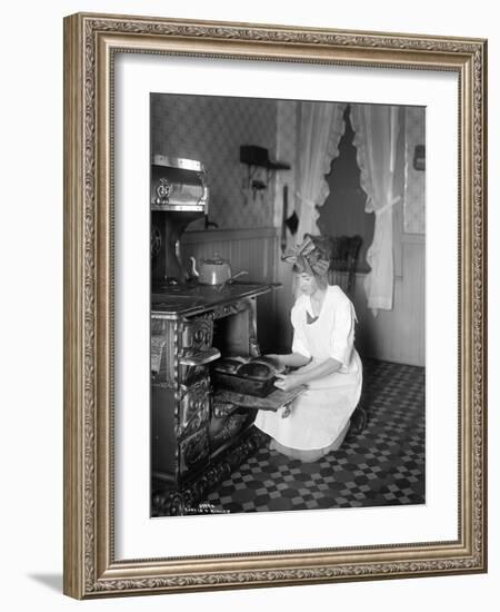 Baking Bread at Home for School Project, ca. 1914-null-Framed Giclee Print