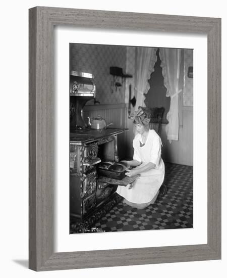 Baking Bread at Home for School Project, ca. 1914-null-Framed Giclee Print