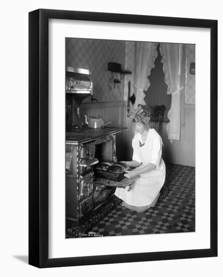 Baking Bread at Home for School Project, ca. 1914-null-Framed Giclee Print