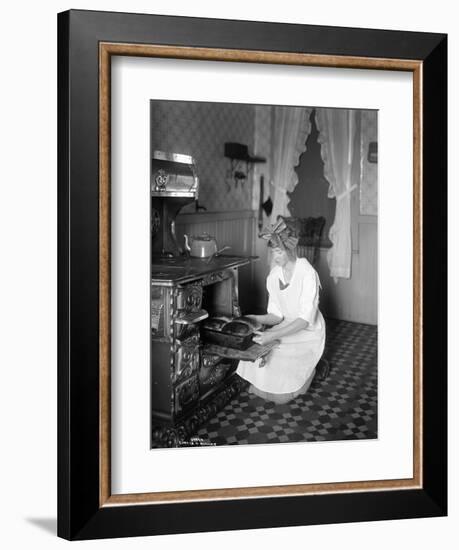 Baking Bread at Home for School Project, ca. 1914-null-Framed Giclee Print