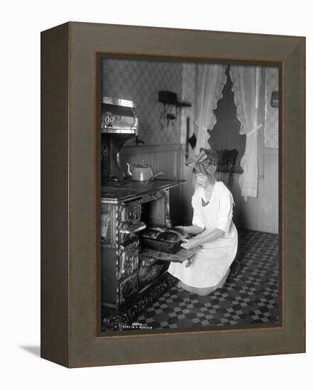 Baking Bread at Home for School Project, ca. 1914-null-Framed Premier Image Canvas