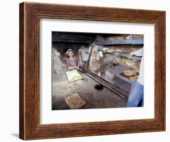 Baking Bread in a Wood-Fired Oven, Morocco-Merrill Images-Framed Photographic Print