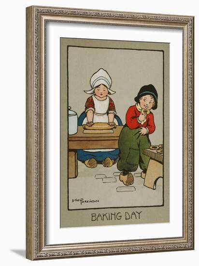 Baking Day, by Ethel Parkinson-null-Framed Premium Giclee Print