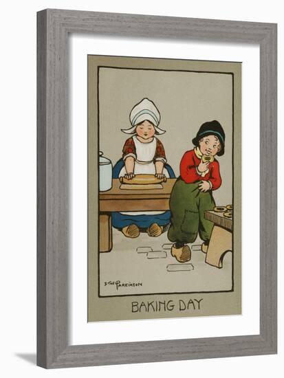 Baking Day, by Ethel Parkinson-null-Framed Premium Giclee Print