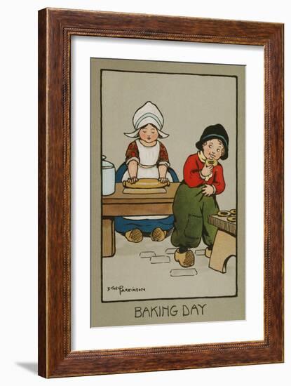 Baking Day, by Ethel Parkinson-null-Framed Art Print