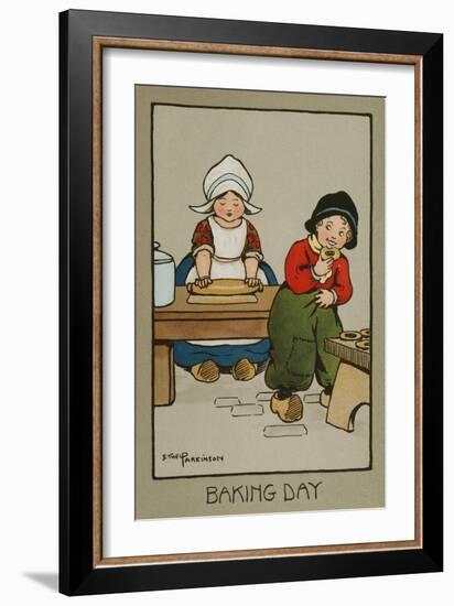 Baking Day, by Ethel Parkinson-null-Framed Art Print