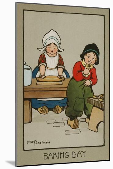 Baking Day, by Ethel Parkinson-null-Mounted Art Print