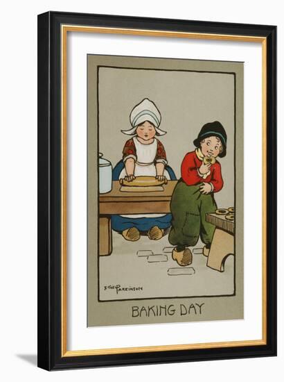 Baking Day, by Ethel Parkinson-null-Framed Art Print