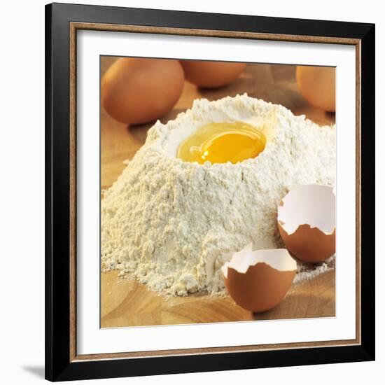 Baking Ingredients: Egg in Well in Mound of Flour-Alexander Feig-Framed Photographic Print