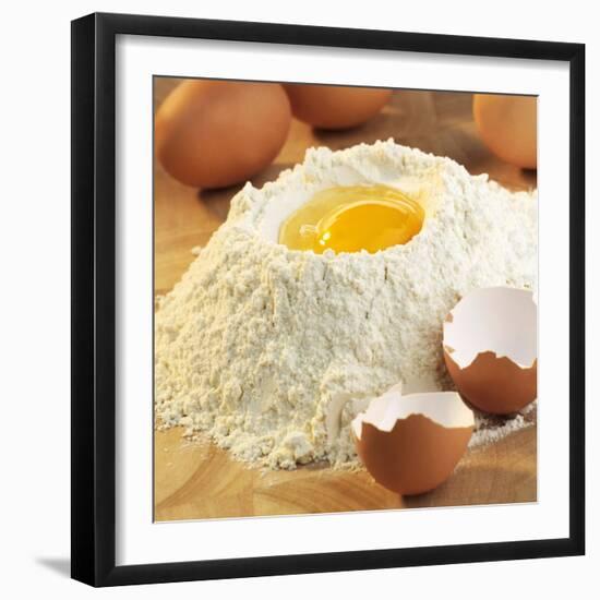 Baking Ingredients: Egg in Well in Mound of Flour-Alexander Feig-Framed Photographic Print