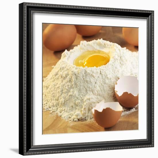 Baking Ingredients: Egg in Well in Mound of Flour-Alexander Feig-Framed Photographic Print