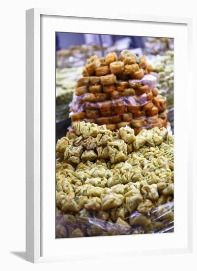 Baklava, an Arab Sweet Pastry at a Shop in the Old City, Jerusalem, Israel, Middle East-Yadid Levy-Framed Photographic Print