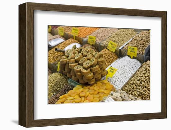 Baklava and Dried Fruit and Nuts for Sale, Spice Bazaar, Istanbul, Turkey, Western Asia-Martin Child-Framed Photographic Print