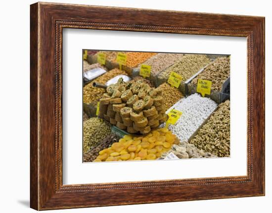 Baklava and Dried Fruit and Nuts for Sale, Spice Bazaar, Istanbul, Turkey, Western Asia-Martin Child-Framed Photographic Print