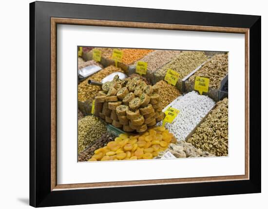 Baklava and Dried Fruit and Nuts for Sale, Spice Bazaar, Istanbul, Turkey, Western Asia-Martin Child-Framed Photographic Print