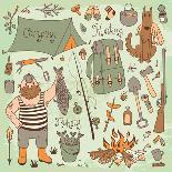 Fishing, Hunting, Camping Set-Baksiabat-Art Print