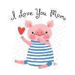 Sweet Pig Declaration of Love - Dad-Baksiabat-Framed Art Print