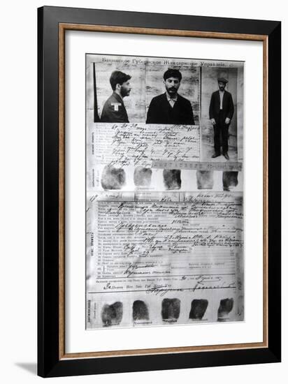 Baku Police Form of the Political Criminal J Jugashvili (Stali), 1910-null-Framed Giclee Print