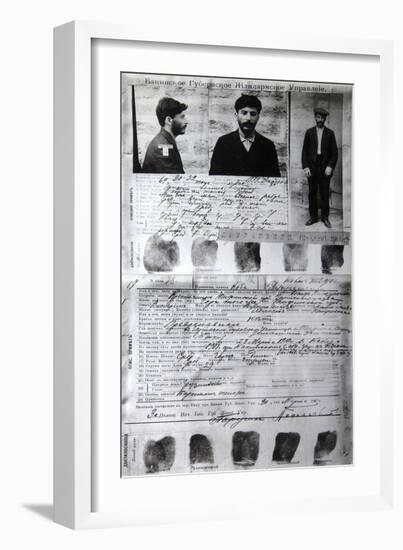 Baku Police Form of the Political Criminal J Jugashvili (Stali), 1910-null-Framed Giclee Print