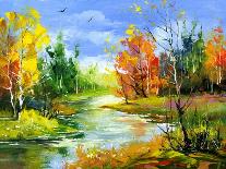 The Autumn Landscape Executed By Oil On A Canvas-balaikin2009-Art Print