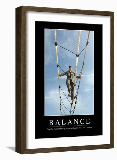 Balance: Inspirational Quote and Motivational Poster-null-Framed Premium Photographic Print