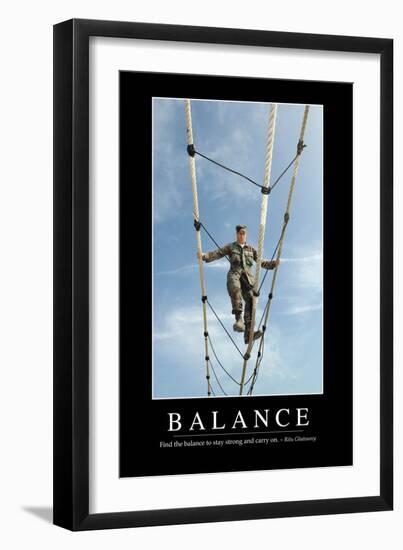 Balance: Inspirational Quote and Motivational Poster-null-Framed Premium Photographic Print