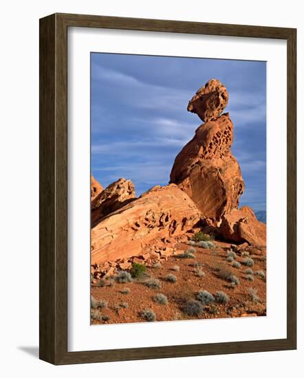 Balance Rock, Valley of Fire State Park, Nevada, USA-Charles Sleicher-Framed Photographic Print