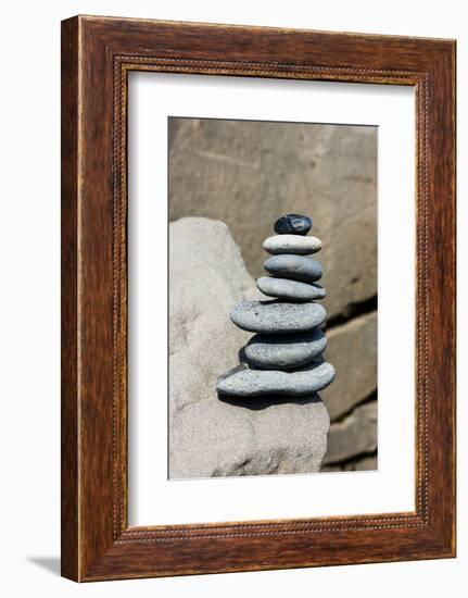 Balance, Stone Heap, Symbol-Catharina Lux-Framed Photographic Print