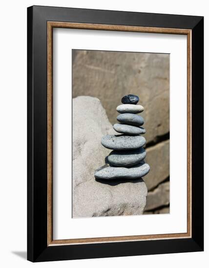 Balance, Stone Heap, Symbol-Catharina Lux-Framed Photographic Print