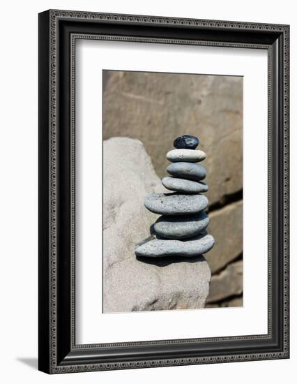 Balance, Stone Heap, Symbol-Catharina Lux-Framed Photographic Print