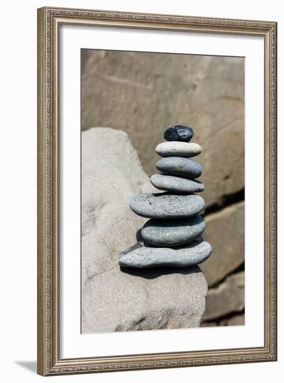 Balance, Stone Heap, Symbol-Catharina Lux-Framed Photographic Print